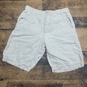 Old Navy Linen Blend Shorts Casual Summer Khaki Beige‎ Mens Size M